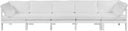 Nizuc - Outdoor Patio 5 Seat Modular Sofa With White Frame - Meridian Furniture - Stationary Sectionals- Elite Enclave Home