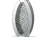 Contemporary Glass Table Lamp With Rectangular Shade - White Silver