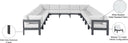 Nizuc - Outdoor Patio 13 Piece Modular Sectional With Gray Frame