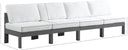 Nizuc - Outdoor Patio 4 Seat Armless Modular Sofa With Gray Frame - Meridian Furniture - Stationary Sectionals- Elite Enclave Home