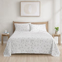 Cozy Cotton Flannel - Printed Full Sheet Set - Gray Skiers