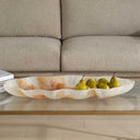 Organic Elegance - Wavy Oval Bowl - Brown / White
