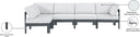 Nizuc - Outdoor Patio 5 Piece Modular Sectional With Gray Frame - Meridian Furniture - Stationary Sectionals- Elite Enclave Home