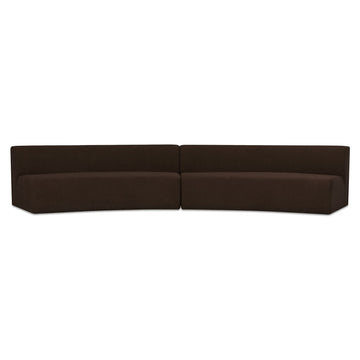 Naomi - 2 Piece Concave Modular Sectional - Dark Brown