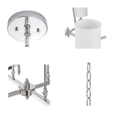 Elegenza - 6 - Light Chandelier With Fabric Drum Shades - Chrome - Hampton Hill - Chandeliers - Elite Enclave Home