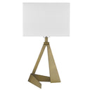 Metal Novelty Table Lamp With White Shade - Brass