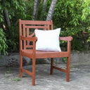24" Solid Wood Indoor Outdoor Arm Chair - Brown