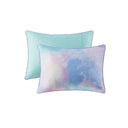 Cassiopeia - Twin Watercolor Tie Dye Printed Duvet Cover Set - Aqua