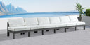 Nizuc - Outdoor Patio 6 Seat Armless Modular Sofa With Gray Frame - Meridian Furniture - Stationary Sectionals- Elite Enclave Home