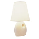 Ceramic Bedside Table Lamp With White Shade - Beige