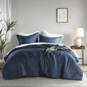 Camden - Twin/Twin Long Chambray Print Solid Comforter Set - Navy - Super Listing - Comforters & Sets - Elite Enclave Home