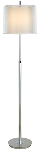 62" Traditional Shaped Floor Lamp With White Empire Shade - Chrome - HomeRoots - Floor Lamps - Elite Enclave Home