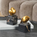 Golden Finch - Bird Figurines (Set of 2) - Black / Brass - Uttermost - Sculptures & Figurines - Elite Enclave Home