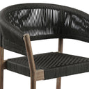 26" Wood Solid Wood Outdoor Dining Chair (Set of 2) - Black And Natural