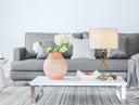 Contemporary Geo Table Lamp With White Shade - Gold