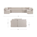 Fable - Slipcover Dining Banquette U - Shape - Beige - Moe's Home Collection - Stationary Sectionals - Elite Enclave Home