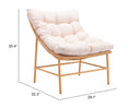 Aluminum Indoor Outdoor Accent Chair With Beige Cushion - Beige And Brown