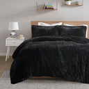 Malea - Shaggy Duvet Cover Set - Black
