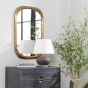 Malone - Brass Mirror - Light Brown