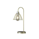 Bedside Table Lamp With Gold Cage Shade - Gold