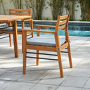 Dining Chair With Metal Supports - Light Wood