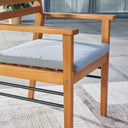 Dining Chair With Metal Supports - Light Wood
