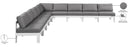 Nizuc - Outdoor Patio 9 Piece Modular Sectional With White Frame - Meridian Furniture - Stationary Sectionals- Elite Enclave Home