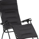 30" Steel Outdoor Zero Gravity Chair With Black Cushion - Black