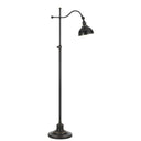 Adjustable Traditional Shaped Floor Lamp With Black Dome Shade - Bronze - HomeRoots - Floor Lamps - Elite Enclave Home