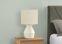 Ceramic Geometric Table Lamp With Drum Shade - Cream - HomeRoots - Table Lamps - Elite Enclave Home