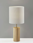 Wood Circular Block Table Lamp - Natural