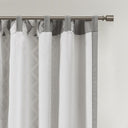 Imani - Cotton Printed Curtain Panel With Chenille Stripe And Lining - Gray - INK+IVY - Curtains & Drapes - Elite Enclave Home