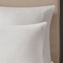 Hanae - Blend Yarn Dyed 3 Piece Comforter Set - White