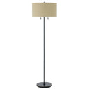 Two Light Traditional Shaped Floor Lamp With Brown Rectangular Shade - Bronze - HomeRoots - Floor Lamps - Elite Enclave Home