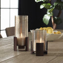 Fluted Fire - Cylinder Candleholders (Set of 2) - Bronze - Uttermost - Candles & Holders - Elite Enclave Home