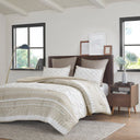 Mila - King 3 Piece Comforter Set With Tufting - Taupe
