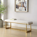 Midas - Bench - Antique Gold & White - Uttermost - Accent Benches- Elite Enclave Home