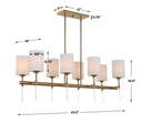 Awyr - 8 Light Linear Chandelier - Bronze