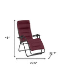 Steel Outdoor Zero Gravity Chair With Red Cushion - Red
