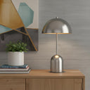 Metal Desk Table Lamp With Nickel Dome Shade - Nickel - HomeRoots - Table Lamps - Elite Enclave Home