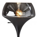 Chalice Mixed Material Torchiere With Metal Smoked Glass - Black - HomeRoots - Floor Lamps - Elite Enclave Home