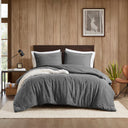 Mckenzie - 2 Piece Twin/Twin Long Twill Washed Comforter Set - Gray