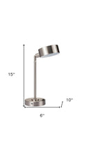Metal Bedside Table Lamp With Silver Shade - Silver