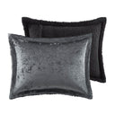Mira - 3 Piece Full/Queen Crushed Velvet Sherpa Reversible Comforter Set - Charcoal - Intelligent Design - Comforters & Sets - Elite Enclave Home