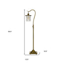 Traditional Shaped Floor Lamp With Bronze Transparent Glass Drum Shade - Brass - HomeRoots - Floor Lamps - Elite Enclave Home