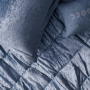 Felicia - Velvet Twin Duvet Cover Set With Throw Pillow - Blue