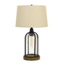 Metal Two Light Globe Table Lamp With Eggshell Empire Shade - Brown - HomeRoots - Table Lamps - Elite Enclave Home