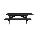Solid Wood Outdoor Picnic Table With Umbrella Hole - Charcoal