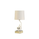 21" Table Lamp With White Globe Shade - White