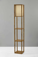 Floor Lamp With Storage Shelves - Natural Wood - HomeRoots - Floor Lamps - Elite Enclave Home